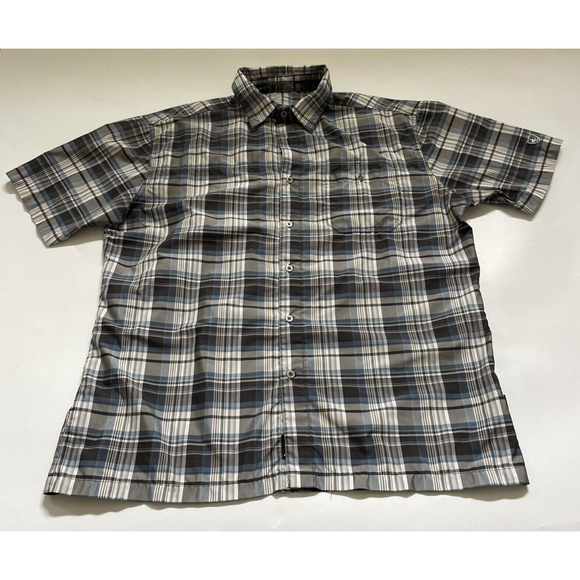 KUHL Plaid Short Sleeve Shirt Mens Size XL or XXL Gorp Core Performance Hiking - Picture 1 of 10